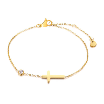 Bracciale croce pietre nascita