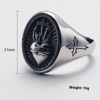 Anello croce e cuore