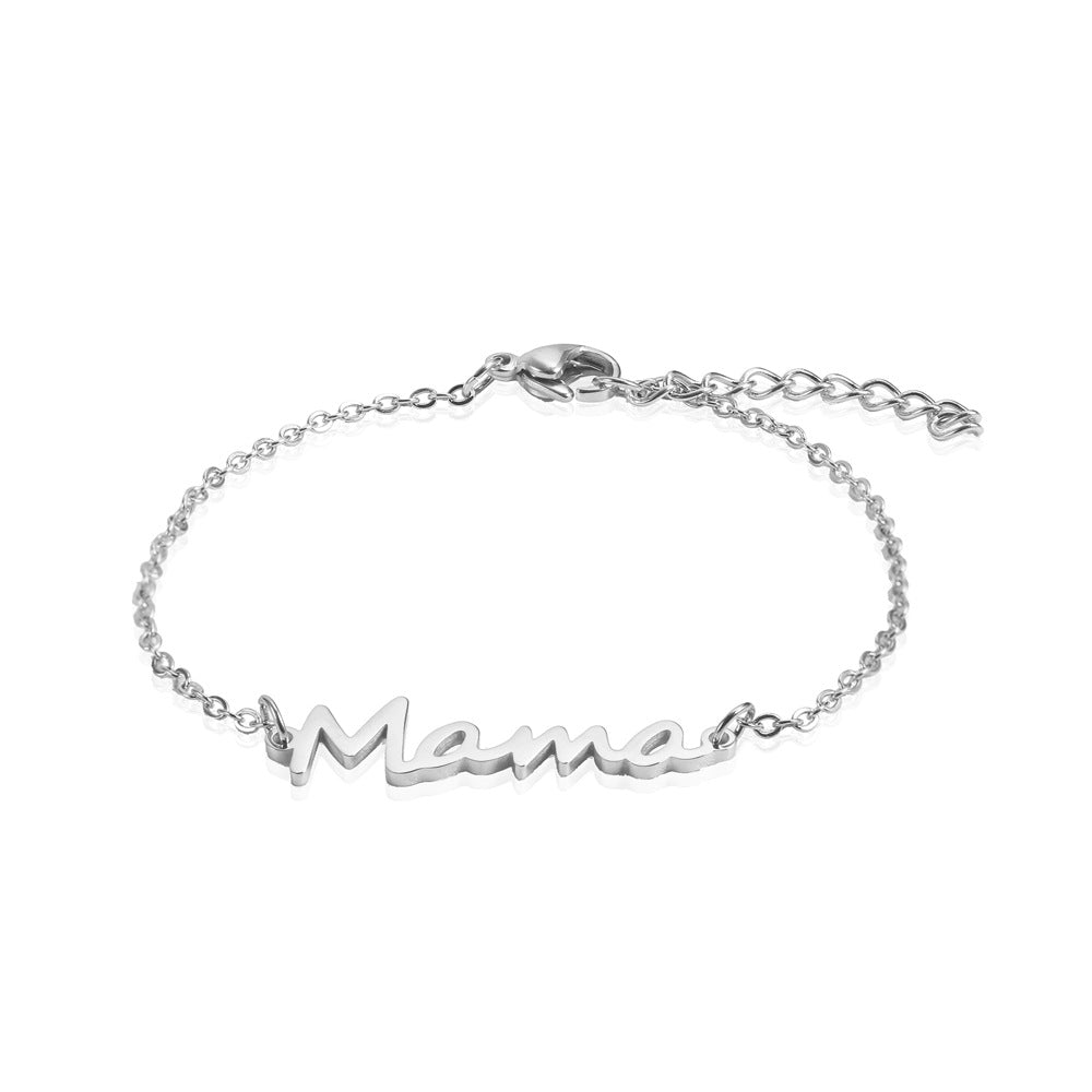 Braccialetto charm mamma titanio