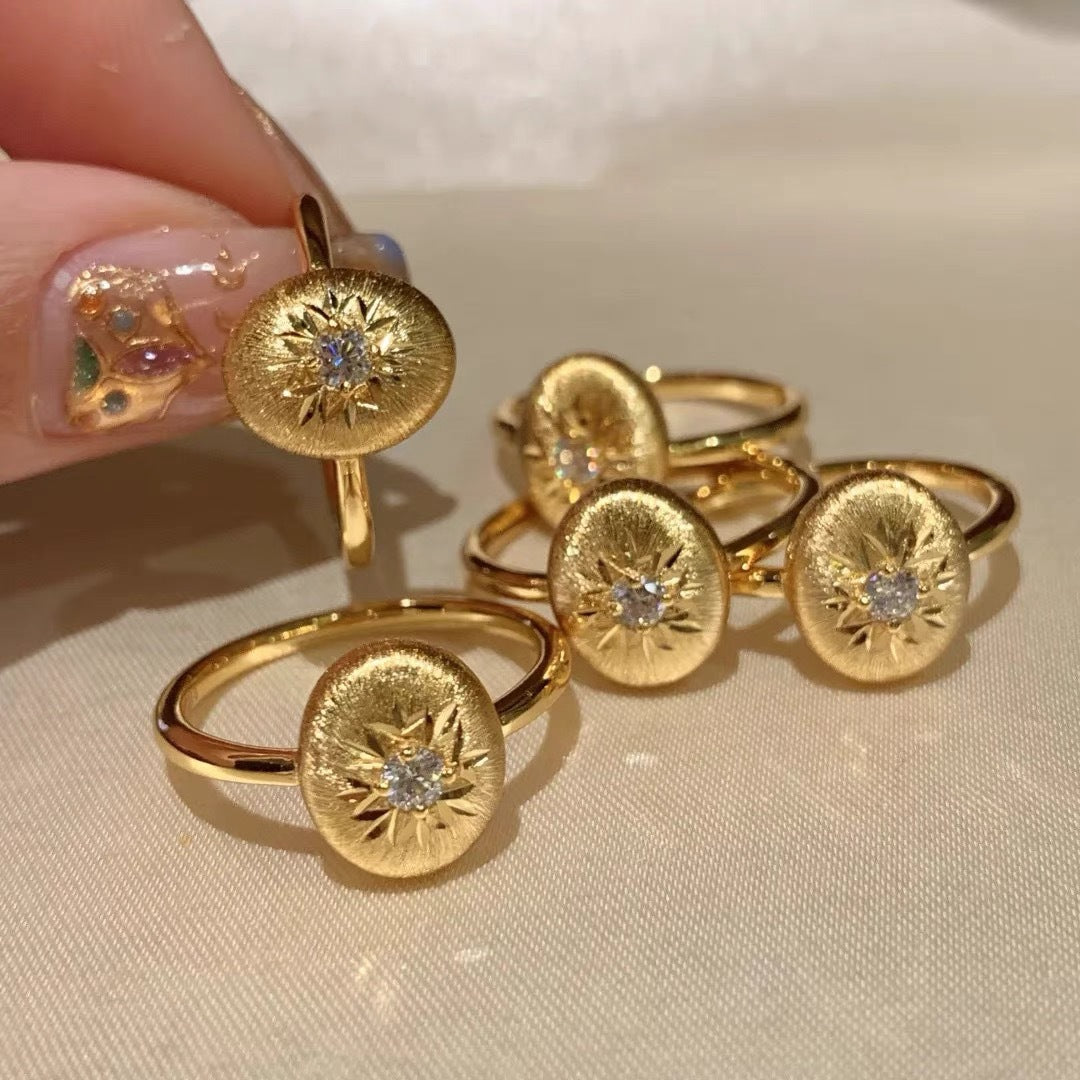 Anello fiocco di neve e stella