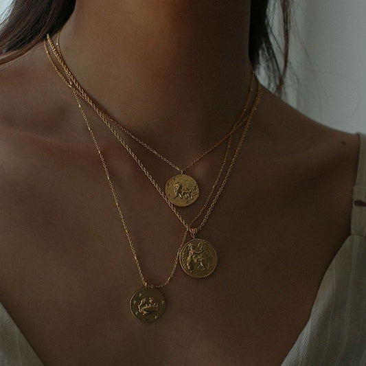Collana zodiaco medaglia