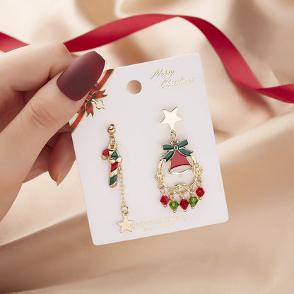 Orecchini natalizi asimmetrici albero