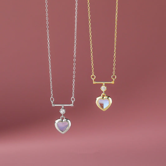 Collana cuore argento con opale
