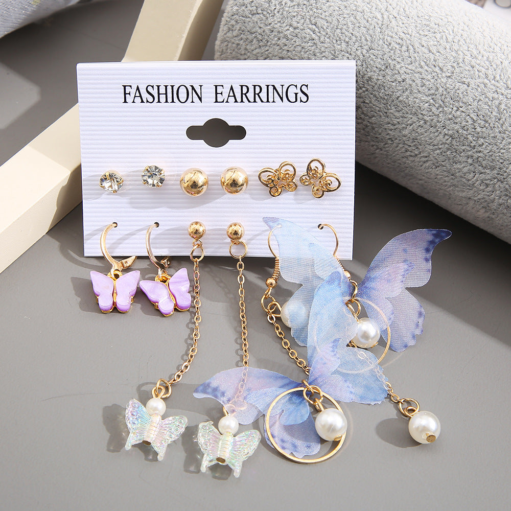 Set orecchini farfalla perla