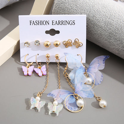 Set orecchini farfalla perla