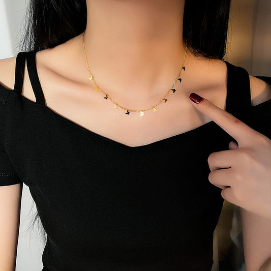 Collana farfalla acciaio titanio