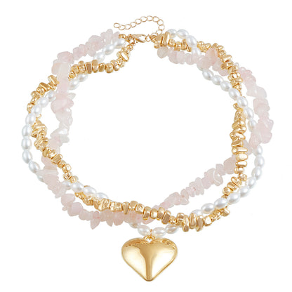 Collana perle barocche multistrato naturale