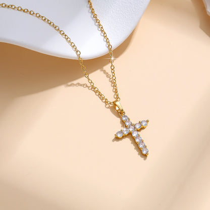 Collana croce dorata placcata oro