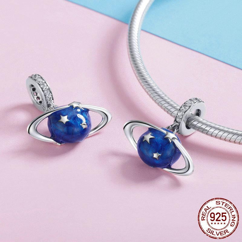 Ciondolo argento pianeta blu