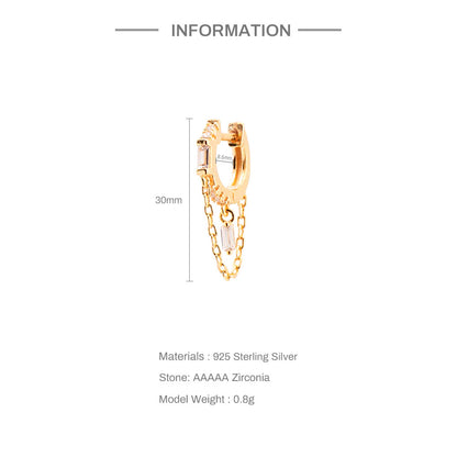 Orecchini geometrici zircone con nappina