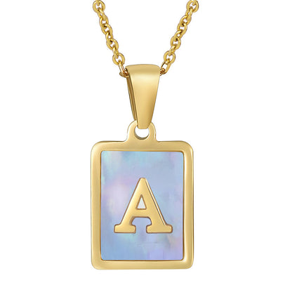 Collana titanio con lettera e conchiglia