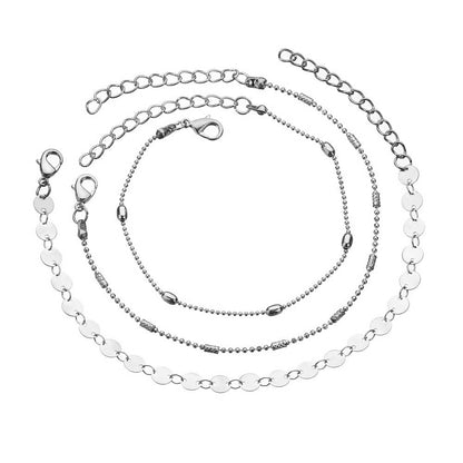 Cavigliera perle paillettes da donna