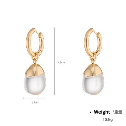 Orecchini resina trasparente con strass