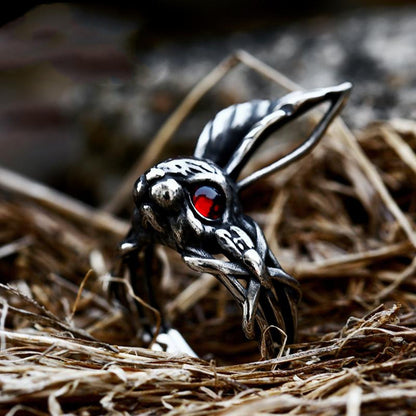 Anello zodiacale coniglio d'acciaio