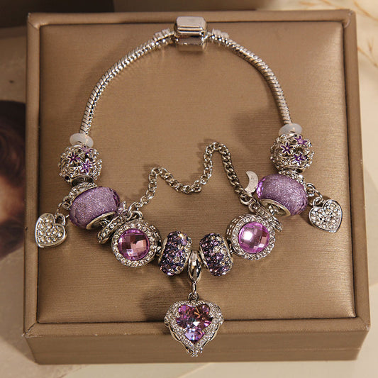 Bracciale amore perline vetro
