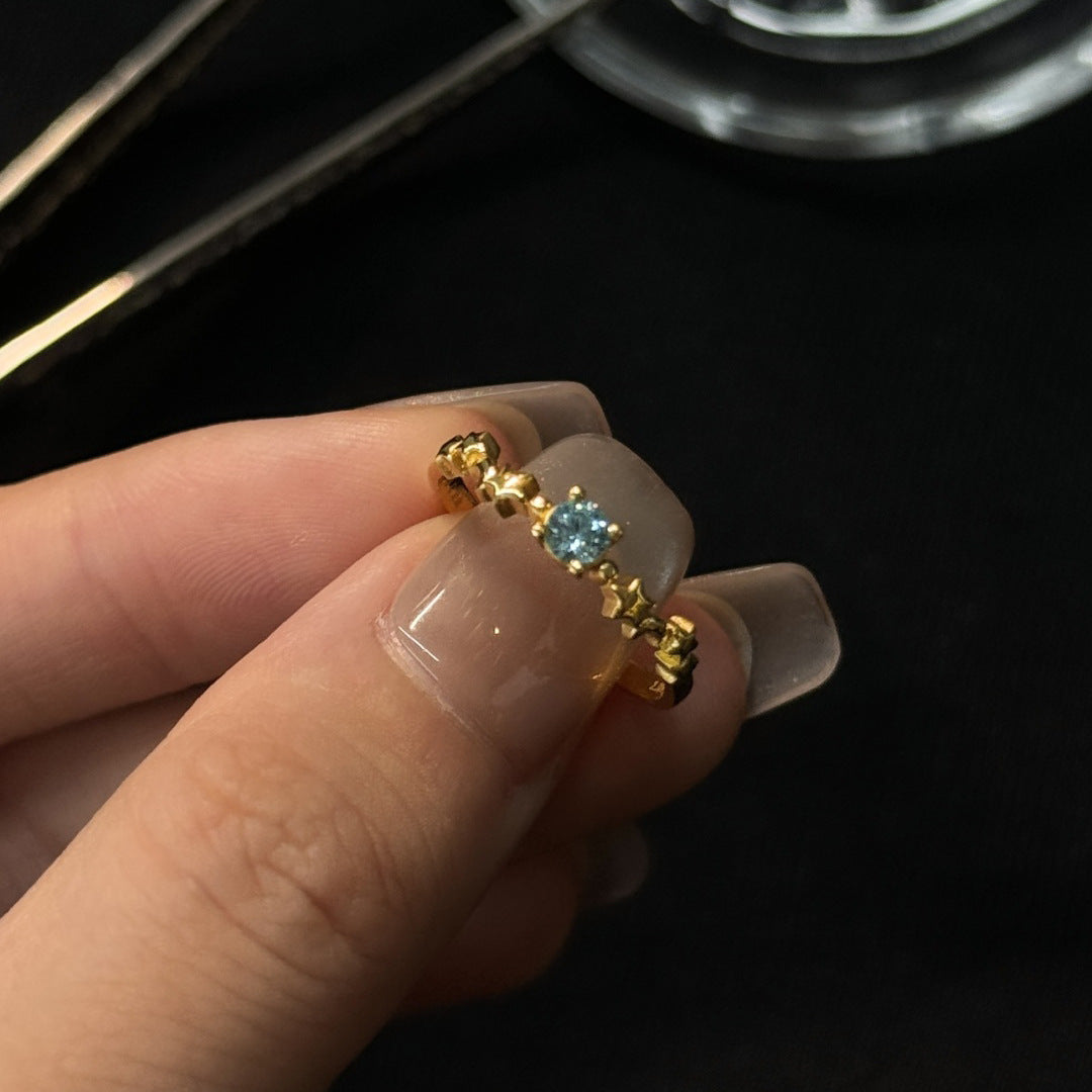 Anello Zircone casual intarsiato