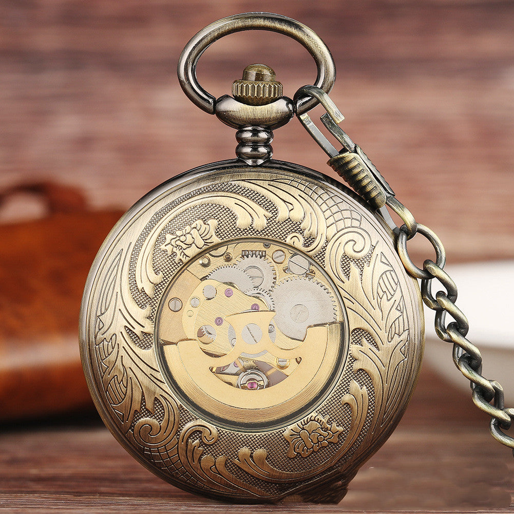 Orologio da tasca meccanico inciso