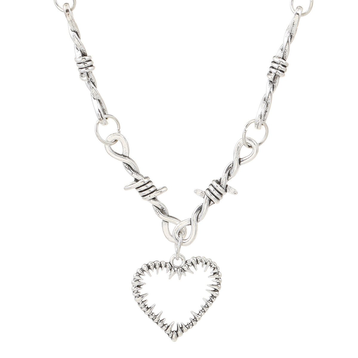 Collana cuore gotico con spine