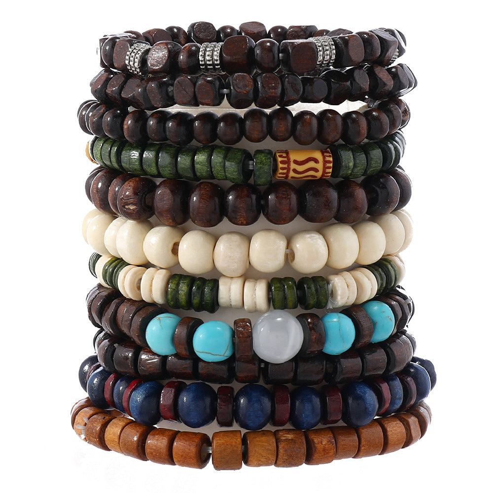 Set 22 braccialetti di legno