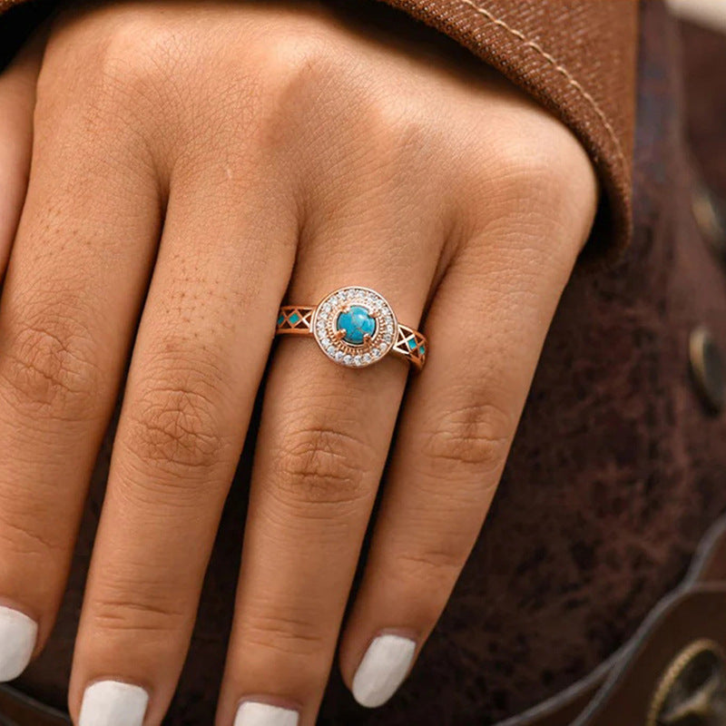 Anello turchese da donna etnico