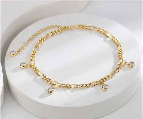 Cavigliera zircone dorato