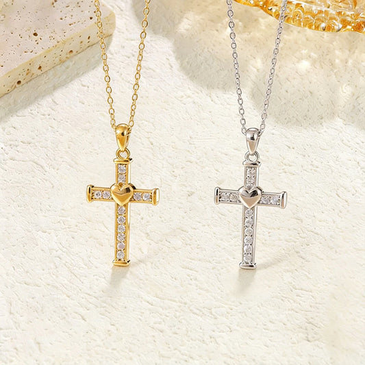 Collana cuore con strass