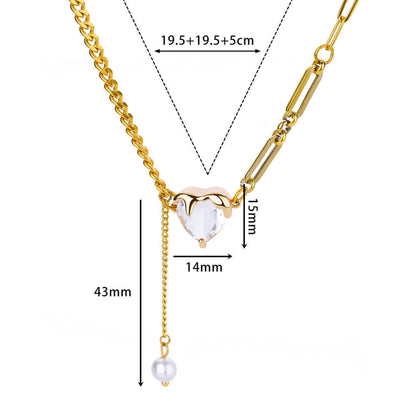 Collana cuore zircone semplice