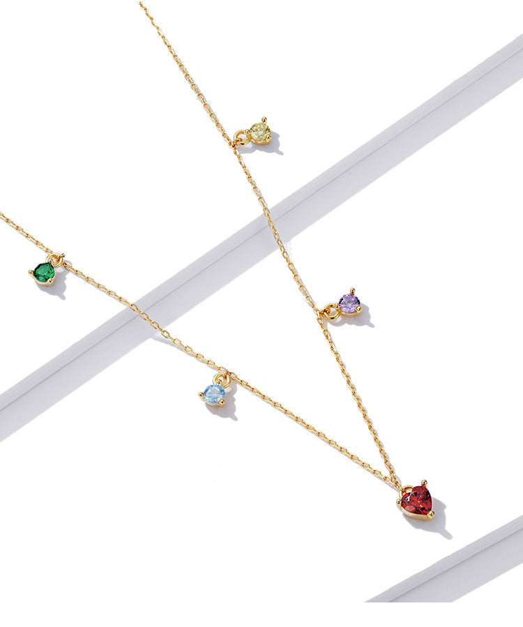 Collana zirconi colorati argento