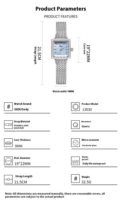 Orologio quadrato Fritillaria